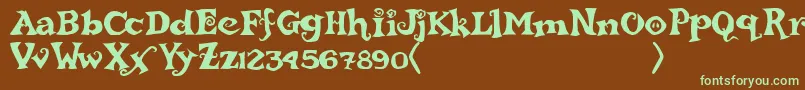 rebucked Font – Green Fonts on Brown Background