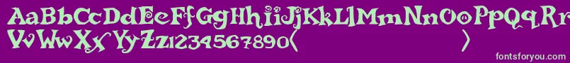 rebucked-fontti – vihreät fontit violetilla taustalla