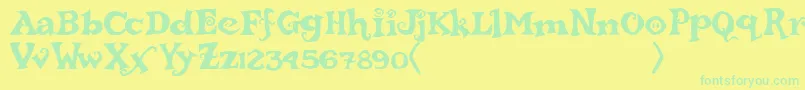 Fonte rebucked – fontes verdes em um fundo amarelo
