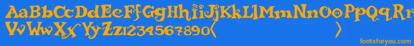 Czcionka rebucked – pomarańczowe czcionki na niebieskim tle