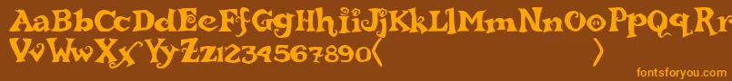 rebucked Font – Orange Fonts on Brown Background