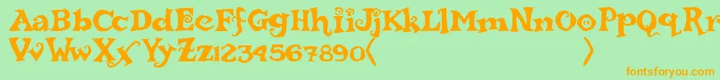 rebucked Font – Orange Fonts on Green Background