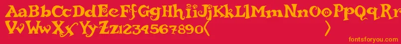 rebucked Font – Orange Fonts on Red Background