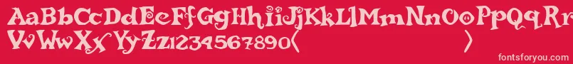 rebucked Font – Pink Fonts on Red Background