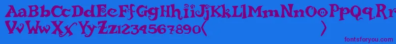 rebucked Font – Purple Fonts on Blue Background