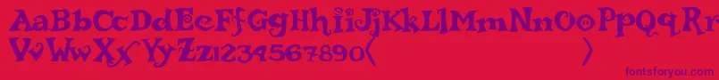 rebucked Font – Purple Fonts on Red Background