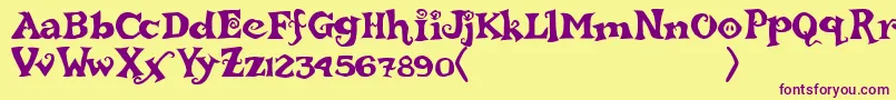 rebucked Font – Purple Fonts on Yellow Background