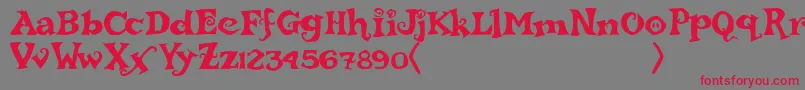 rebucked-Schriftart – Rote Schriften auf grauem Hintergrund