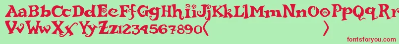 rebucked Font – Red Fonts on Green Background