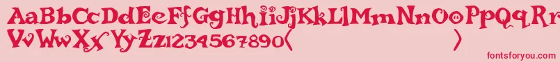 Weitere Informationen zur rebucked-Schriftart rebucked-Schriftart – Rote Schriften auf rosa Hintergrund