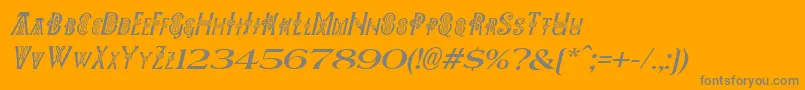 Pees Font – Gray Fonts on Orange Background