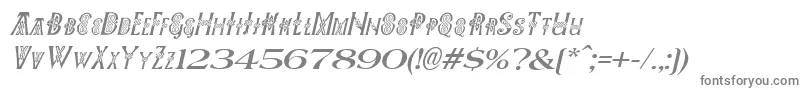 Pees-fontti – harmaat kirjasimet valkoisella taustalla
