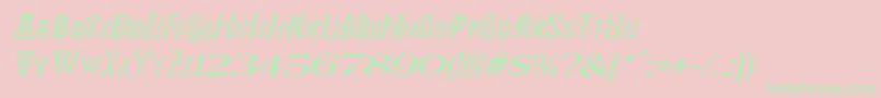 Pees Font – Green Fonts on Pink Background