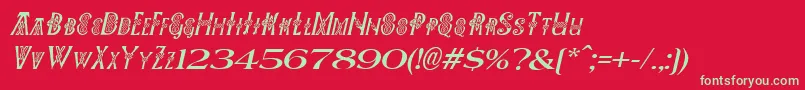 Pees Font – Green Fonts on Red Background