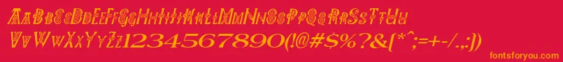 Pees Font – Orange Fonts on Red Background