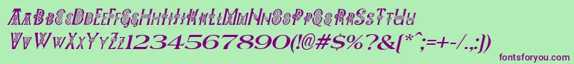 Pees Font – Purple Fonts on Green Background