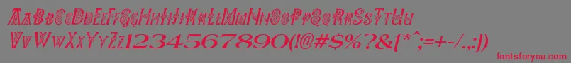 Pees Font – Red Fonts on Gray Background