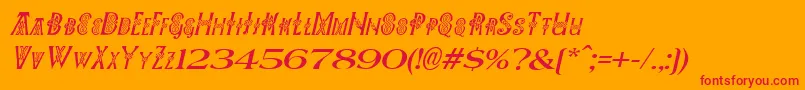 Pees Font – Red Fonts on Orange Background