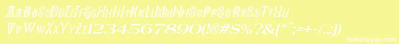 Pees Font – White Fonts on Yellow Background