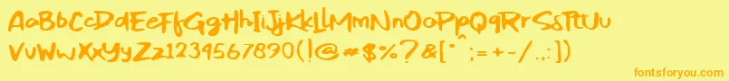 Reckless Art Font – Orange Fonts on Yellow Background