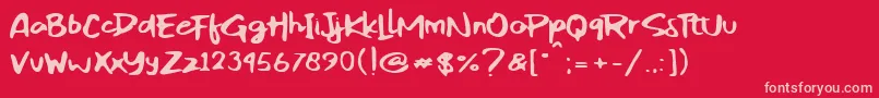 Reckless Art Font – Pink Fonts on Red Background