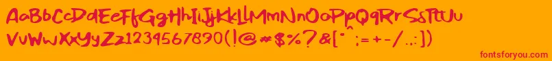 Reckless Art Font – Red Fonts on Orange Background