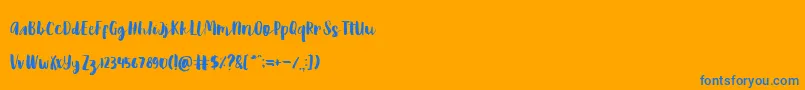 Reckless Brush Font – Blue Fonts on Orange Background