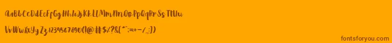 Reckless Brush Font – Brown Fonts on Orange Background