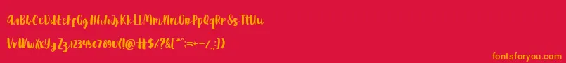 Reckless Brush Font – Orange Fonts on Red Background