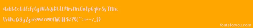 Reckless Brush Font – Pink Fonts on Orange Background