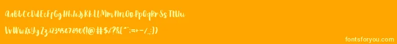 Reckless Brush Font – Yellow Fonts on Orange Background
