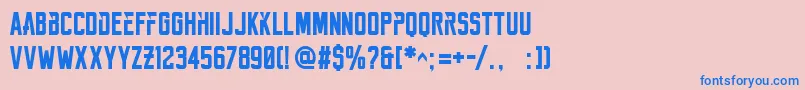 Reckoner Bold Font – Blue Fonts on Pink Background