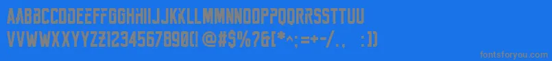 フォントReckoner Bold – 青い背景に灰色の文字