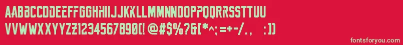 Reckoner Bold Font – Green Fonts on Red Background