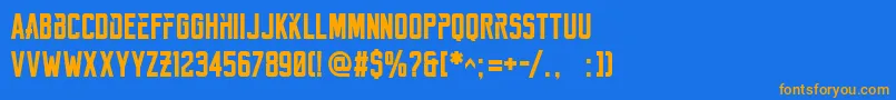 Reckoner Bold Font – Orange Fonts on Blue Background