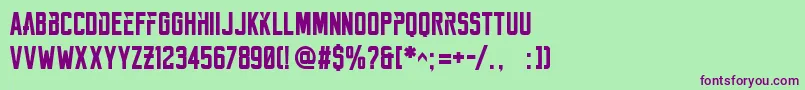 Подробнее о шрифте Reckoner Bold Шрифт Reckoner Bold – фиолетовые шрифты на зелёном фоне