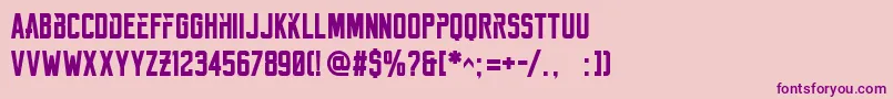 Czcionka Reckoner Bold – fioletowe czcionki na różowym tle