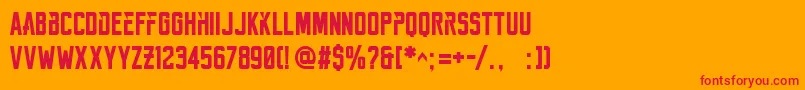 Reckoner Bold Font – Red Fonts on Orange Background