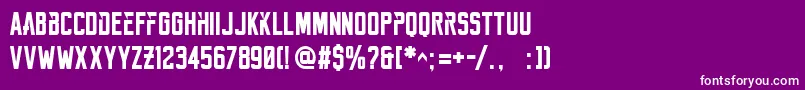 Reckoner Bold Font – White Fonts on Purple Background