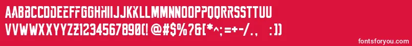 Reckoner Bold Font – White Fonts on Red Background