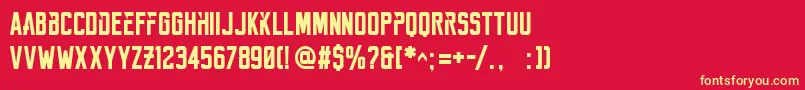 Шрифт Reckoner Bold – жёлтые шрифты на красном фоне