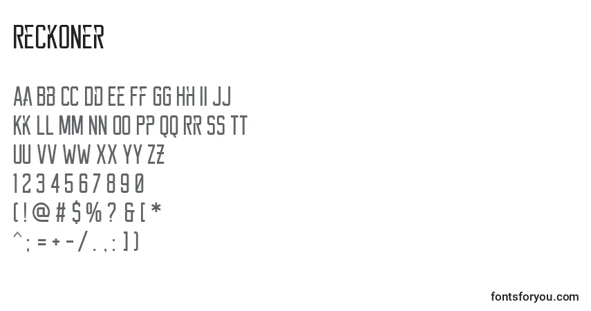 Шрифт Reckoner (138333) – алфавит, цифры, специальные символы