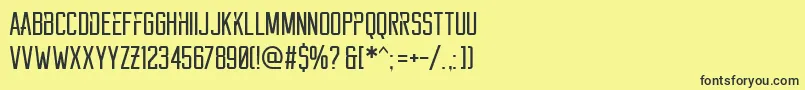 Fonte Reckoner – fontes pretas em um fundo amarelo