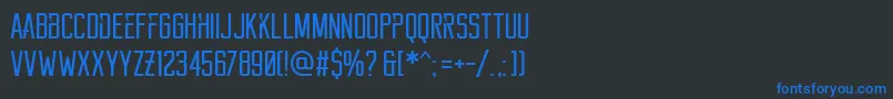 Reckoner Font – Blue Fonts on Black Background