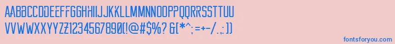 Reckoner Font – Blue Fonts on Pink Background