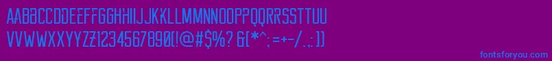 Reckoner Font – Blue Fonts on Purple Background
