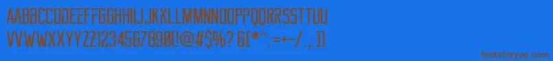Reckoner Font – Brown Fonts on Blue Background