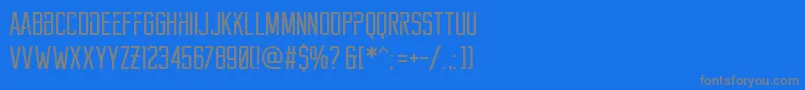 Reckoner Font – Gray Fonts on Blue Background