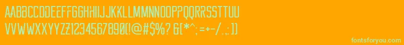 Reckoner Font – Green Fonts on Orange Background
