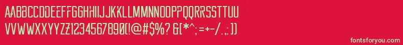 Reckoner Font – Green Fonts on Red Background